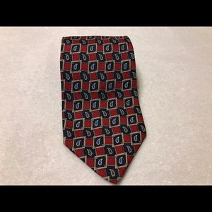 Red and blue paisley neck tie