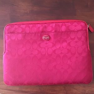 Coach red laptop case