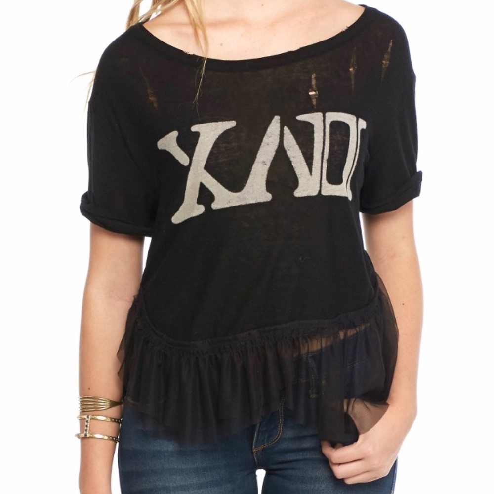 Free people "pretty in pink" tulle T