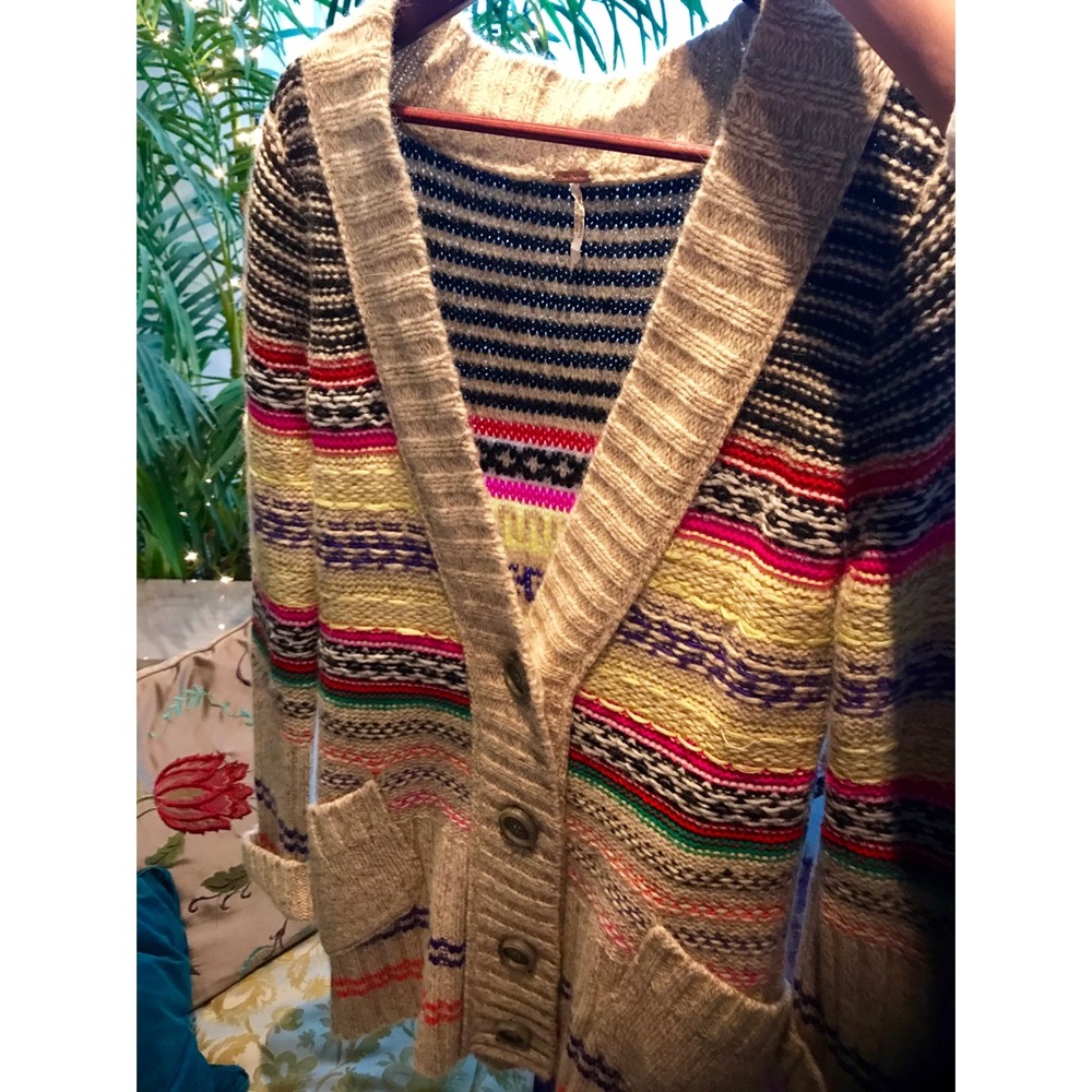 Free People ✨🌿Long Chunky Knit Sweater w/ Buttons