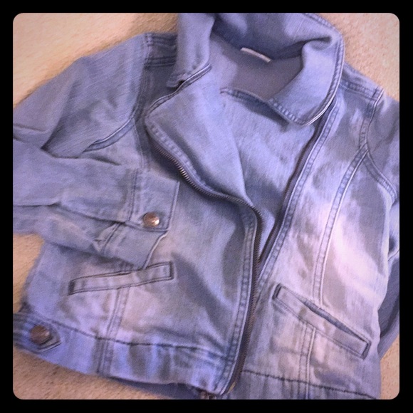 Stone denim Crazy 8 kids jacket - size 10-12 - Picture 1 of 5