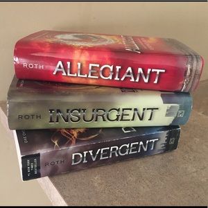 Divergent book series. Two hard covers, one soft.