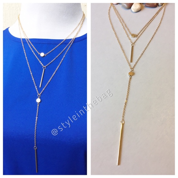 ⭐️3/$25 SALE NEW 3 Chain Gold Dainty Necklace - Picture 2 of 2