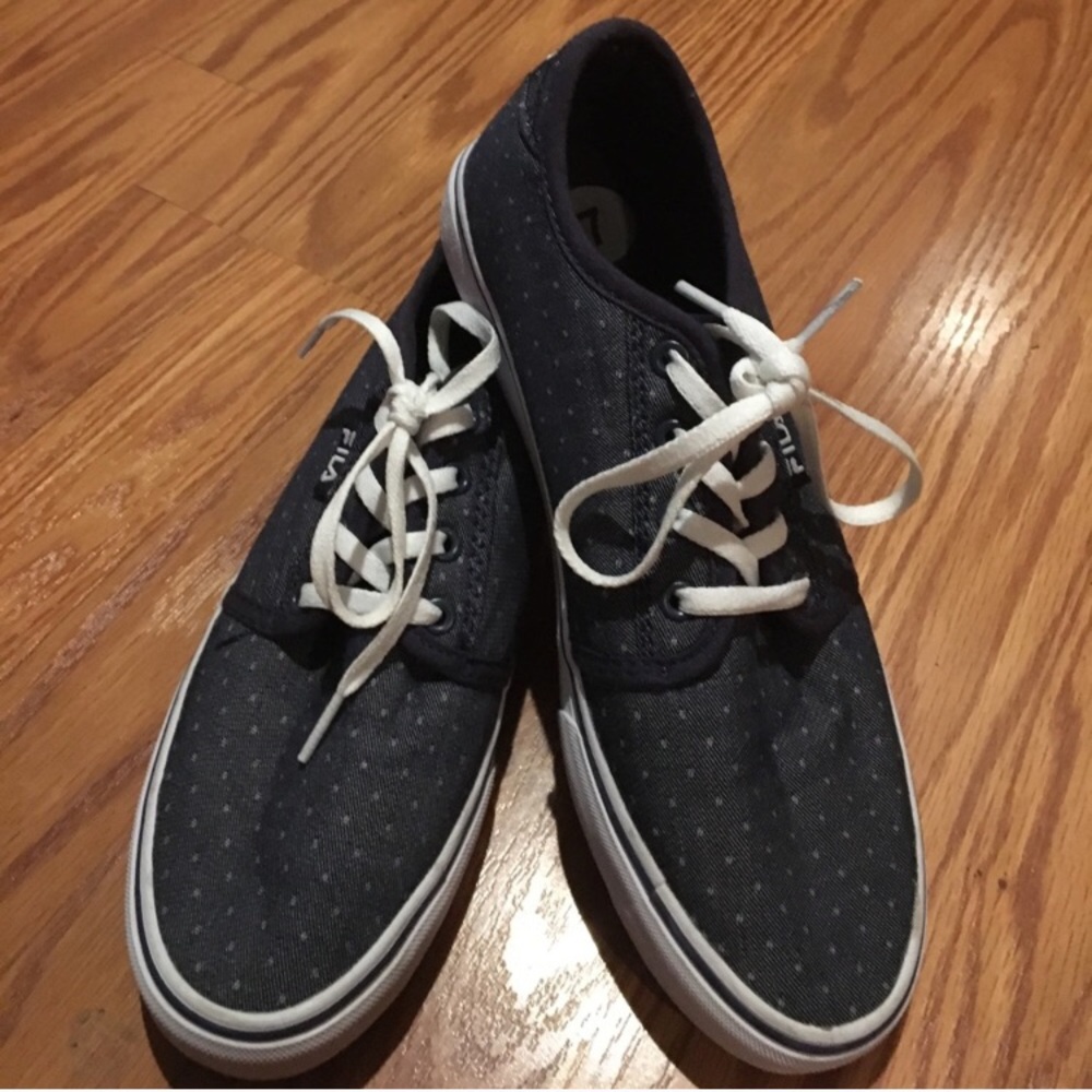 Fila navy blue polka dot shoes