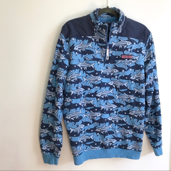 Vineyard Vines Other - Vineyard Vines Fish Print Quarter Zip Pullover