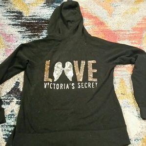 Victoria's Secret black zip up hoodie