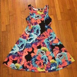 Edgy A-line, Floral Print Dress