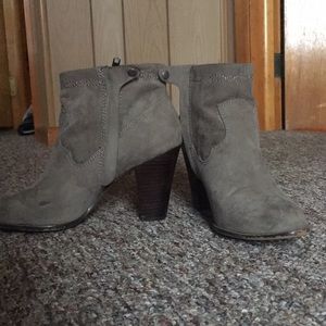 Taupe Suede Western Booties
