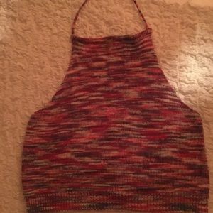 Multi colored halter with open back