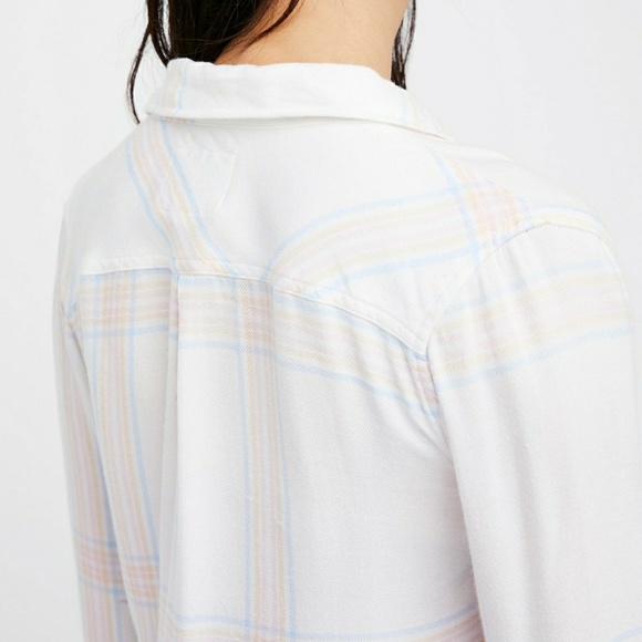 Free People Pastel Plaid Button Down - Picture 5 of 5
