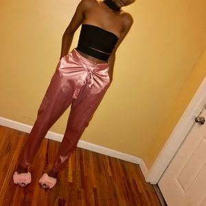 One piece Top & Pink Flare Pants