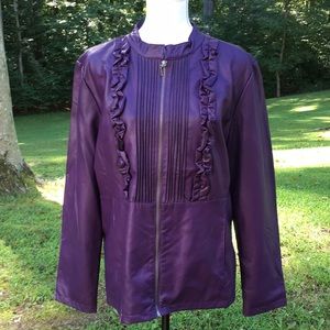 Susan Graver Faux Leather Jacket size L