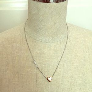 Silver and Rose Gold Heart Necklace