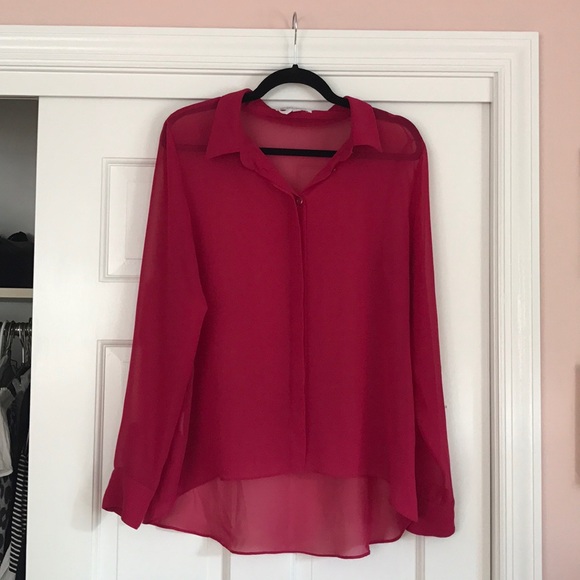 BCBGeneration Fuchsia/Pink Button Down - Picture 1 of 4