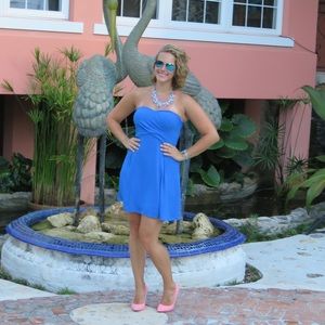 Strapless Blue Dress