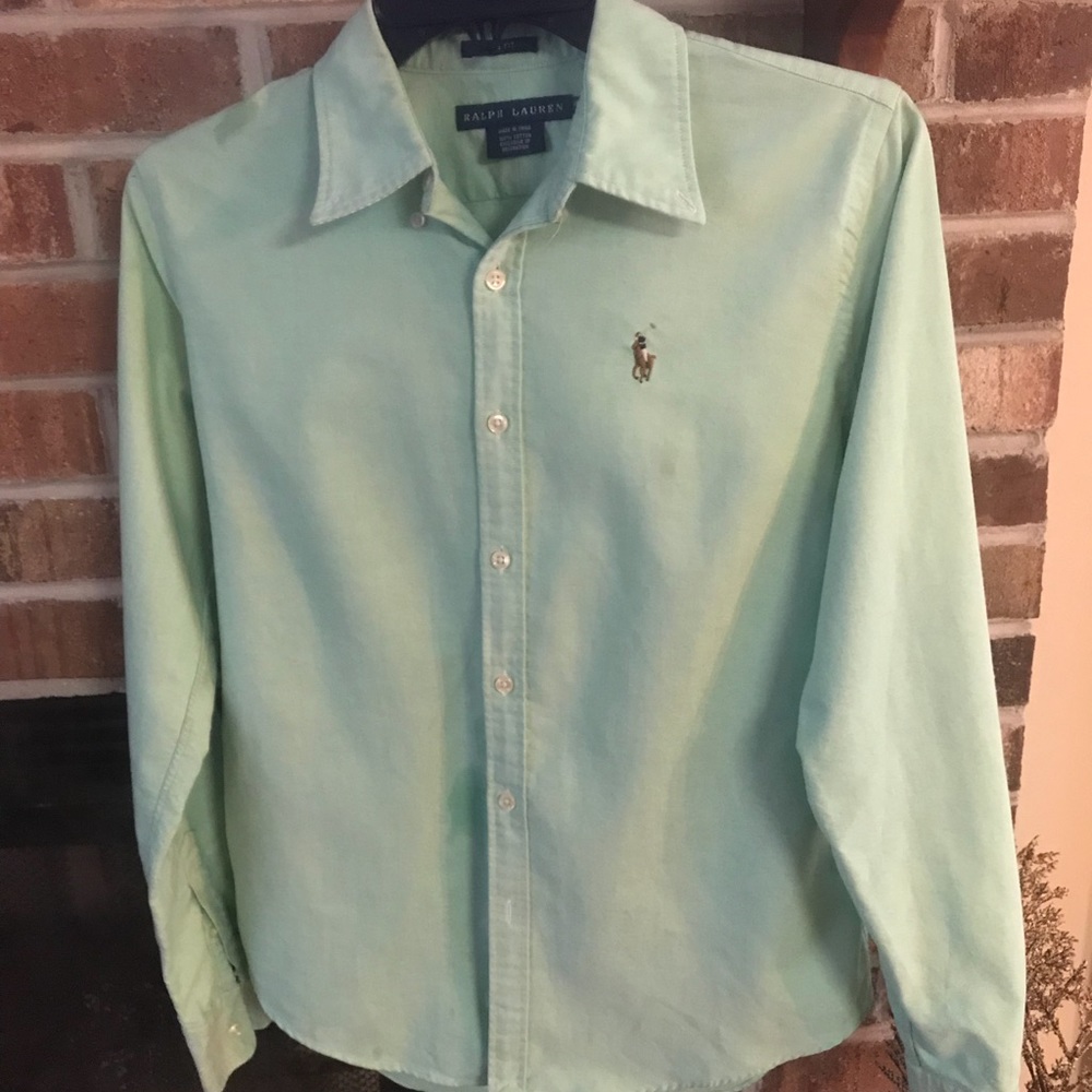 Ralph Lauren Polo 🐎 Green Button Down Slim Fit