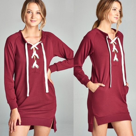 Dresses & Skirts - Burgundy sweater dress