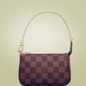 Authentic Louis Vuitton Wristlet, Damier Ebene