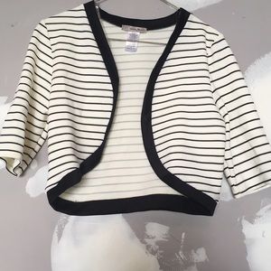 Strip black and white cardigan