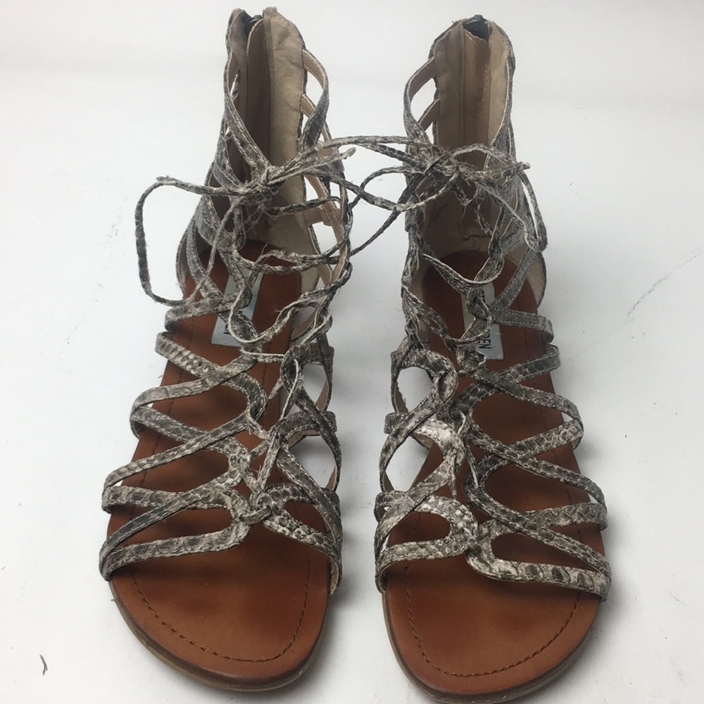 Steve Madden Snake Print Zip Up Sandals!!