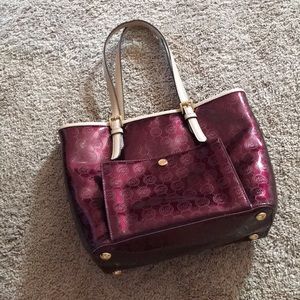 Maroon metallic MK bag