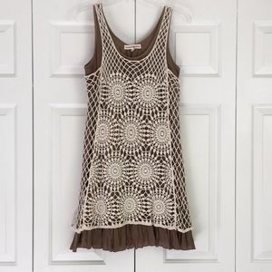 Crochet overlay dress