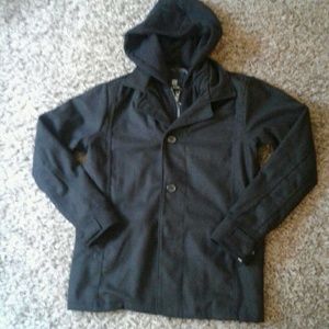 Mens winter coat with hood, size medium