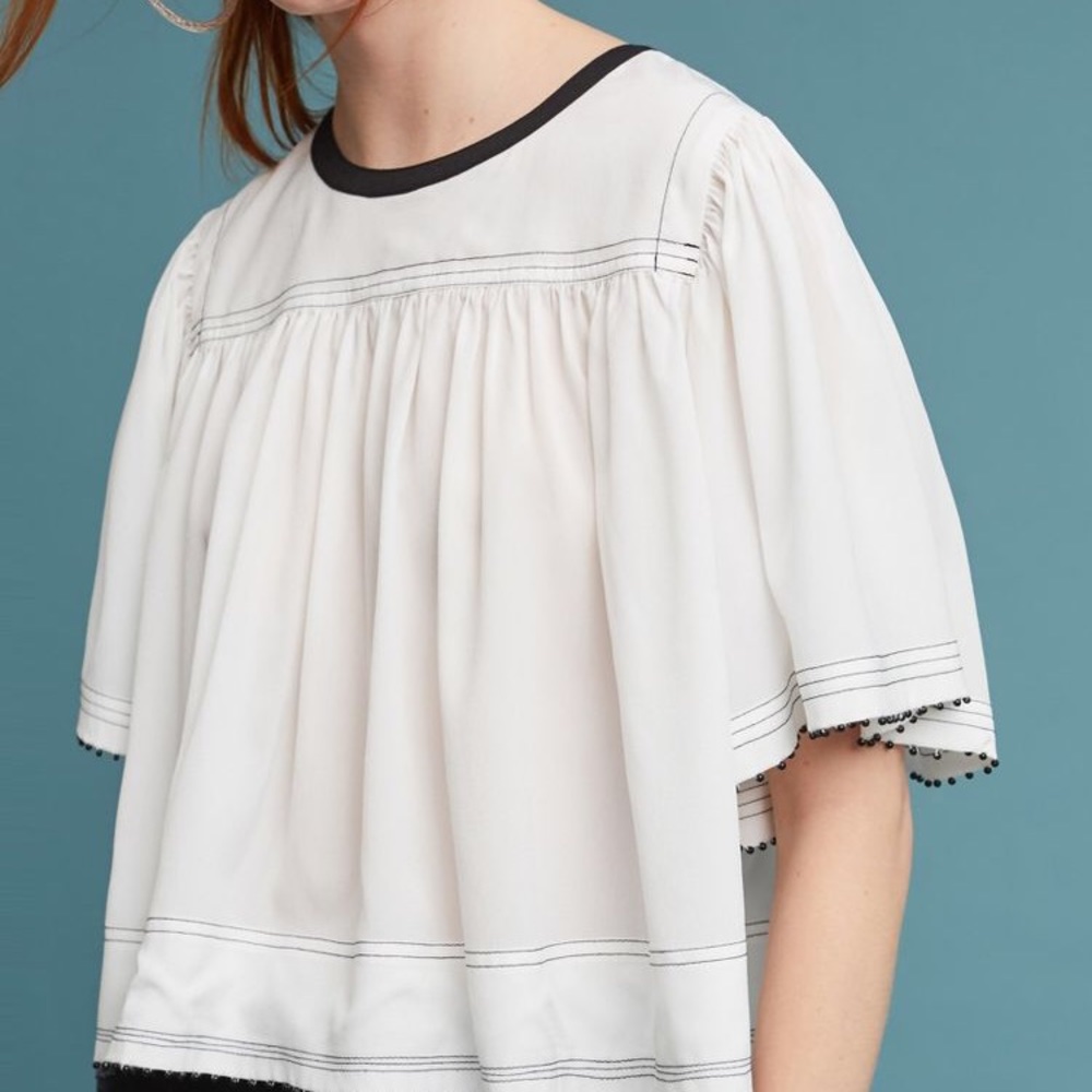 NWT Beaded Trim Blouse