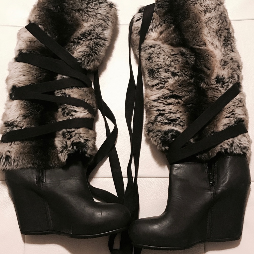 Aldo winter faux fur boots