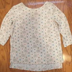 LC Lauren Conrad Floral Backless Top