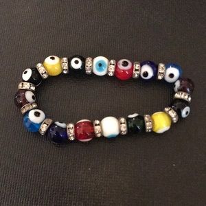 Multicolor evil eye bracelet