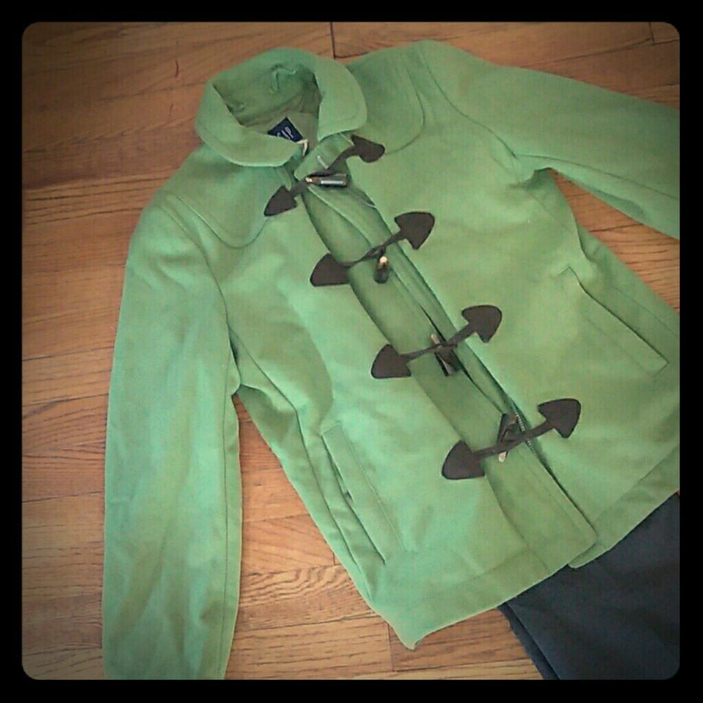 GAP lime green wool coat