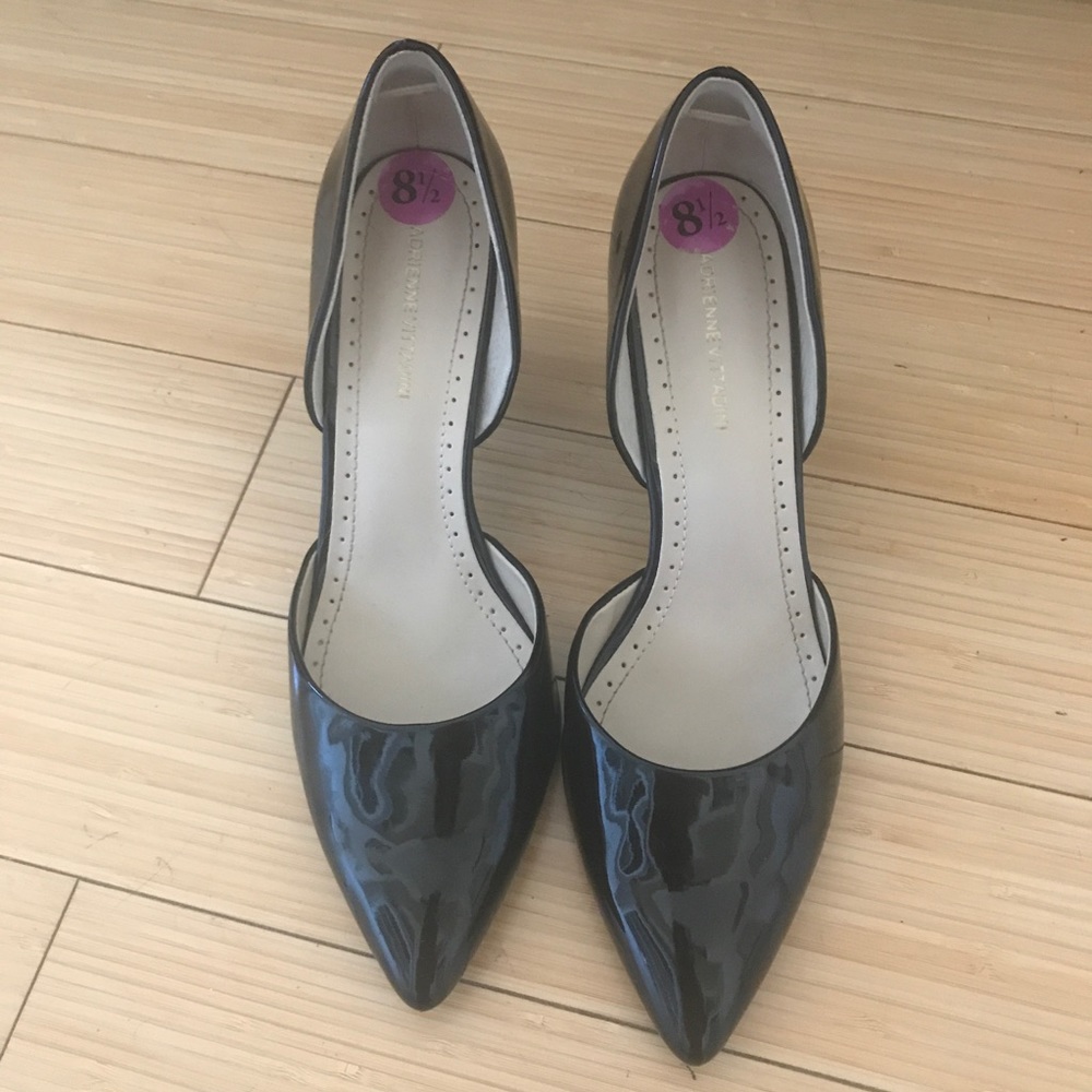 Black patent leather heels