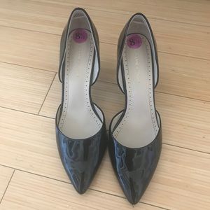 Black patent leather heels