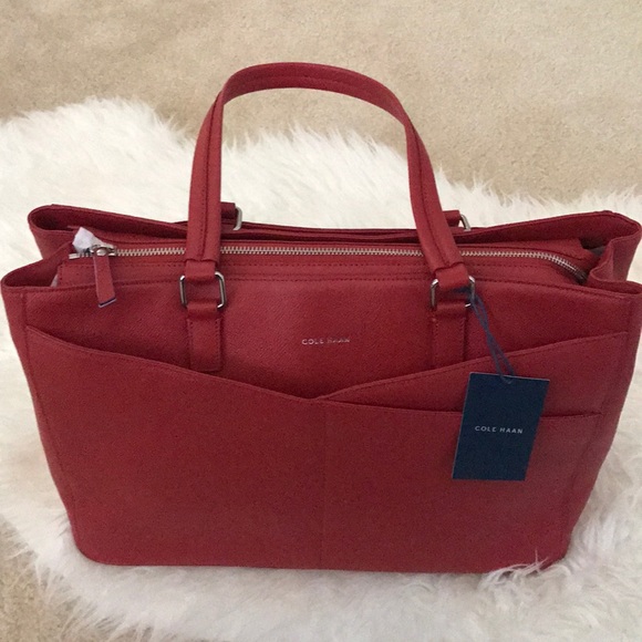 cole haan leather travel bag