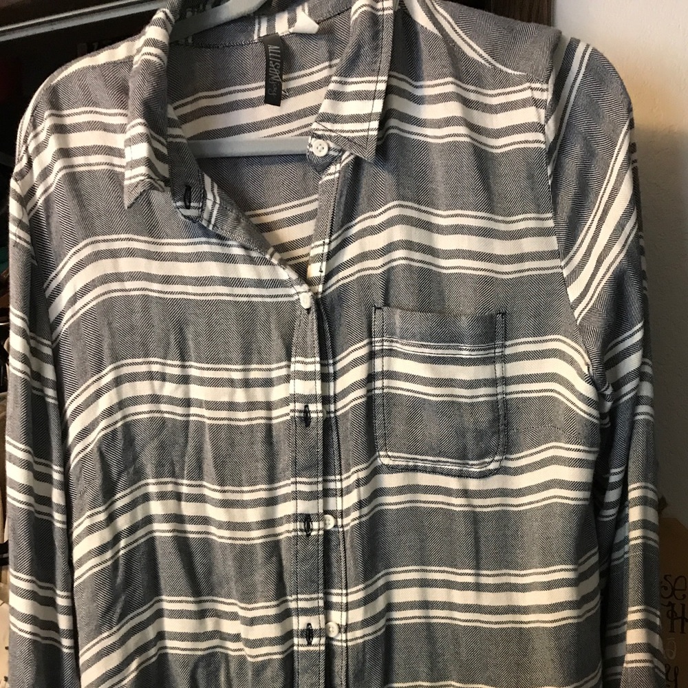 Allison joy chambray striped button down.