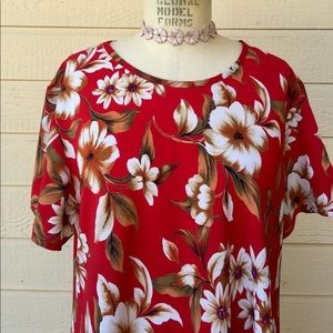 Red Tropical Island girl dress vintage🌺