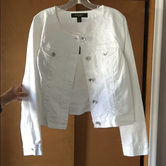 Jackets & Blazers - Nine West white jean jacket