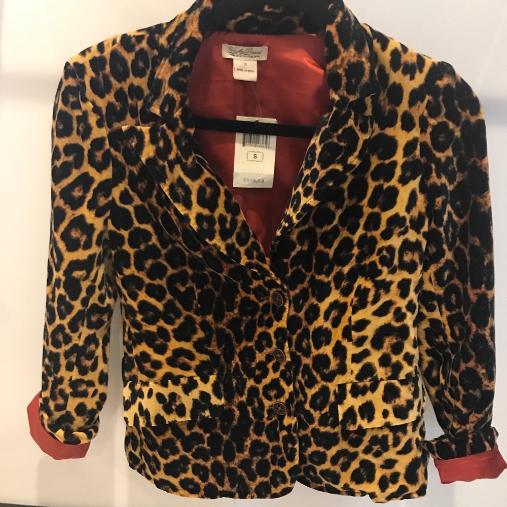 NWT Lucky Brand velvet leopard blazer