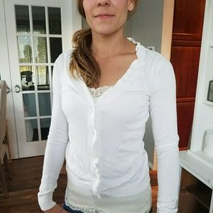 New York and Company Ruffle Trim cardigan