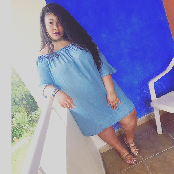 PLUS SIZE Denim Dress - Picture 1 of 3