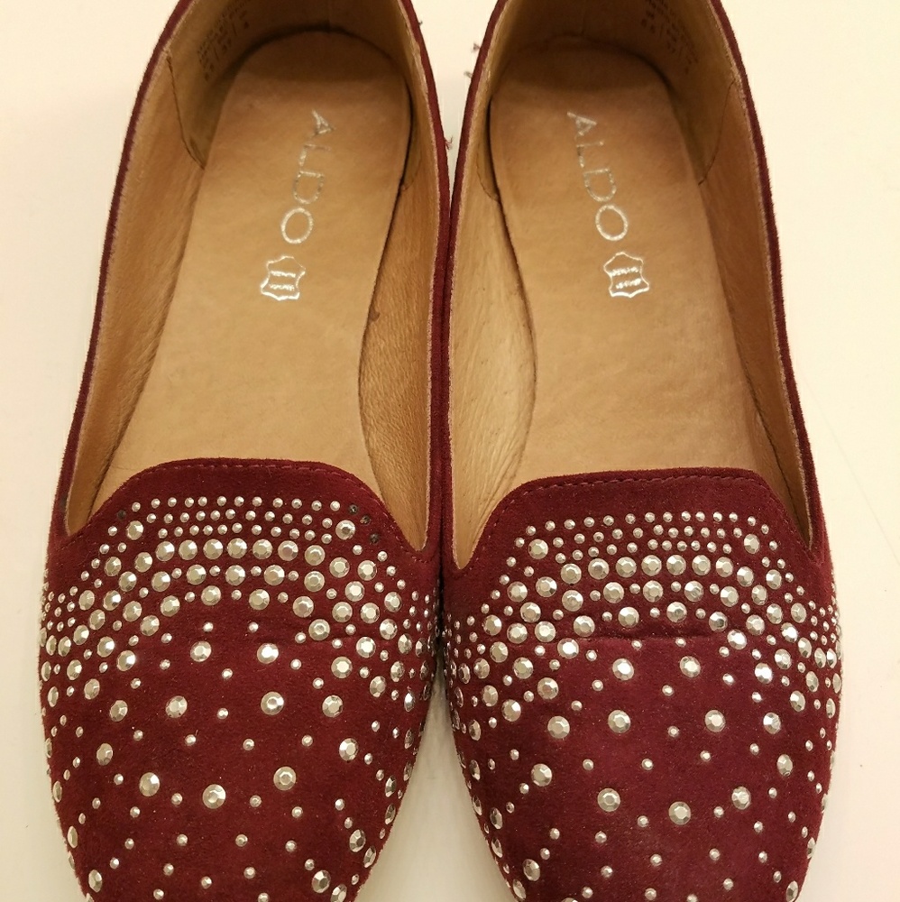 ALDO Round Toe Burgundy Flats