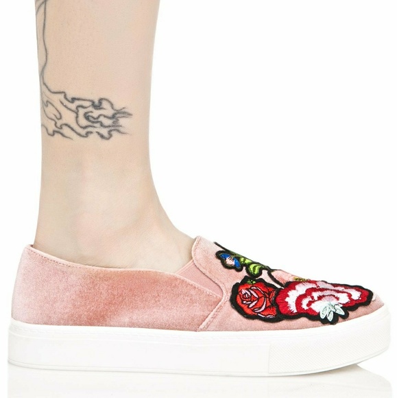 Velvet Embroidered Sneakers - Picture 3 of 5