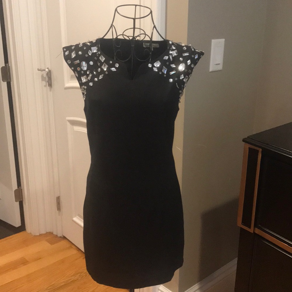 Black Dress with embellished sleeves
