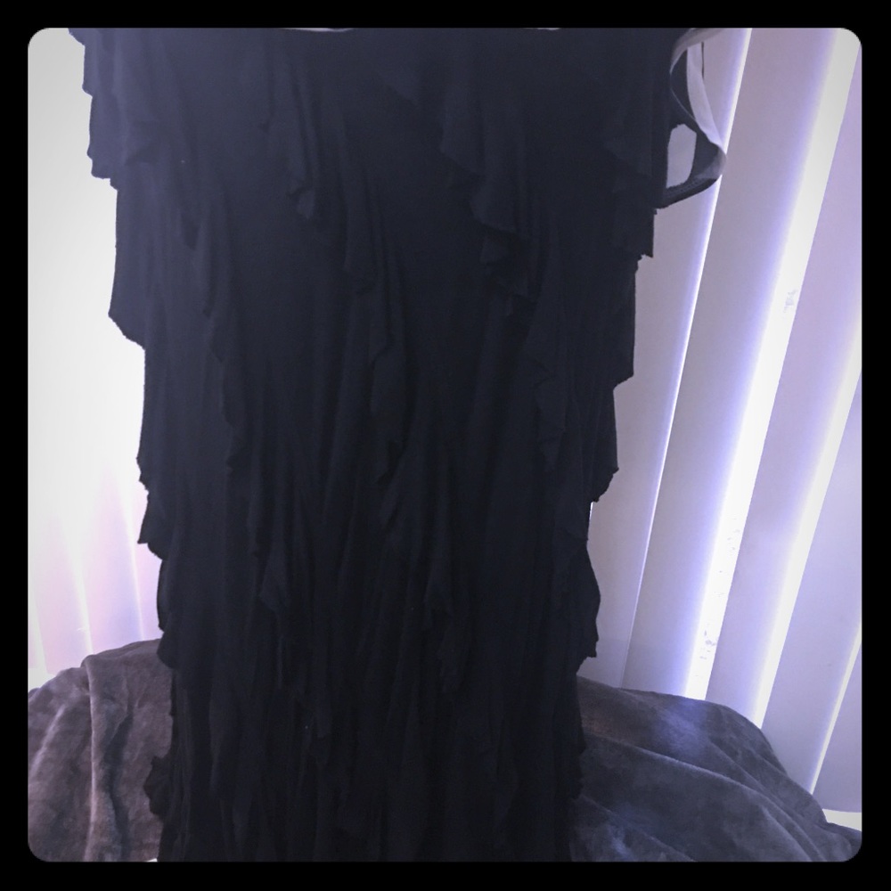 Black ruffled skirt