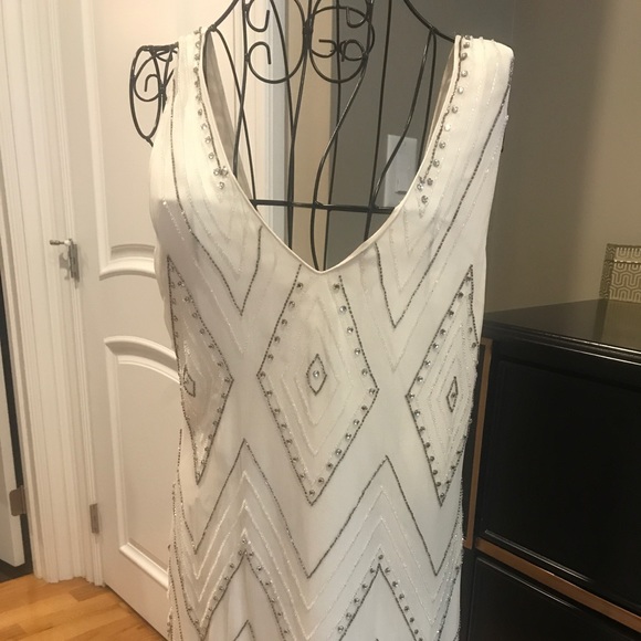 Alice &Olivia White Beaded Cocktail Dress - Picture 2 of 6