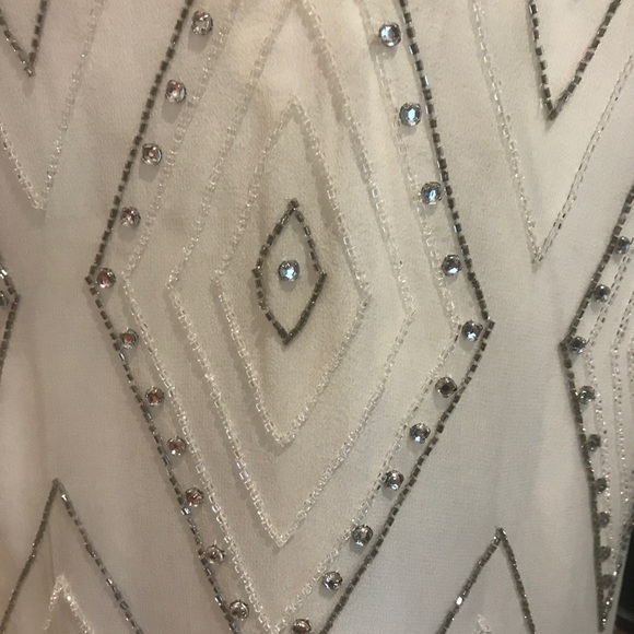 Alice &Olivia White Beaded Cocktail Dress - Picture 3 of 6