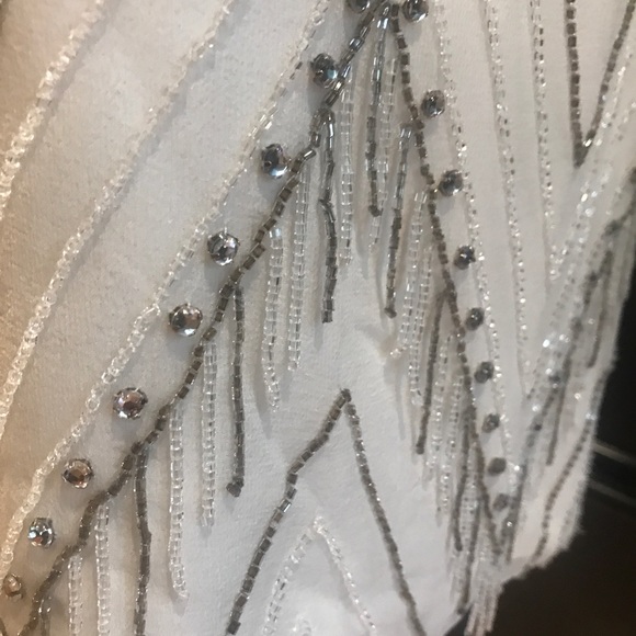Alice &Olivia White Beaded Cocktail Dress - Picture 4 of 6