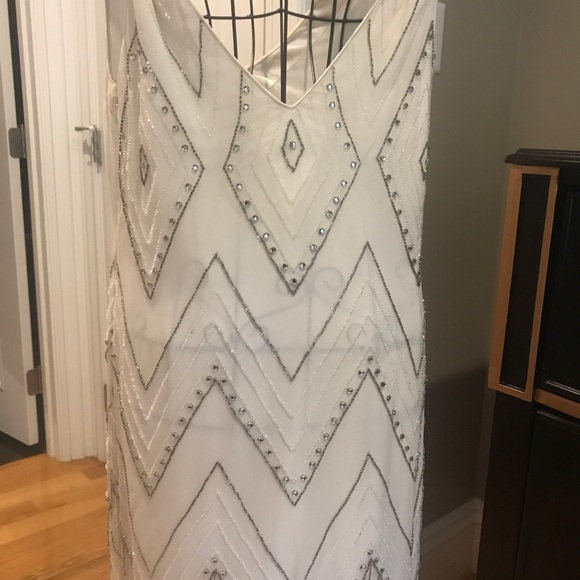 Alice &Olivia White Beaded Cocktail Dress - Picture 5 of 6