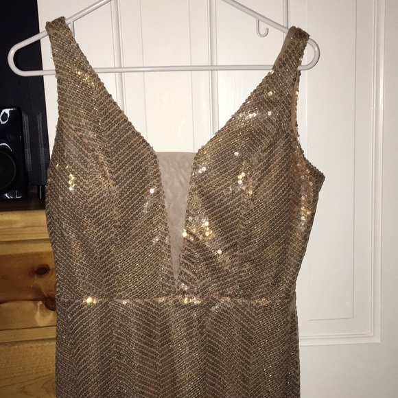 Silver and gold sequin prom dress - Picture 1 of 3